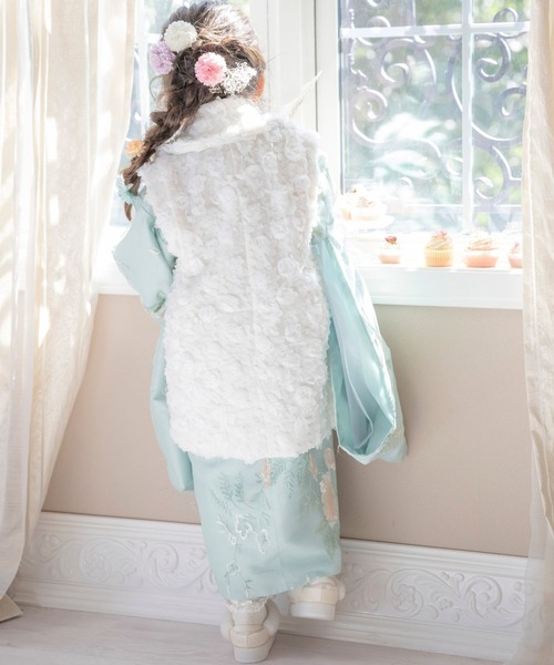 Catherine Cottage 着物 七五三 チュール刺繍着物とバラ生地被布