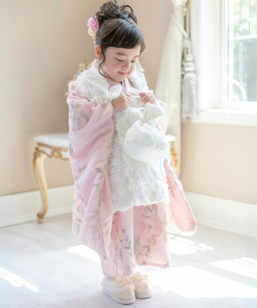 Catherine Cottage 着物 七五三 チュール刺繍着物とバラ生地被布