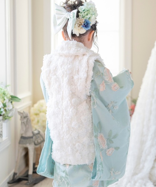 Catherine Cottage 着物 七五三 チュール刺繍着物とバラ生地被布