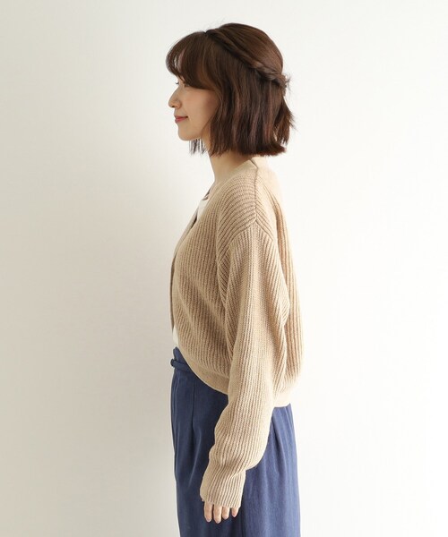 LAURA ASHLEY - LAURAASHLEY(ローラアシュレイ) カーディガン サイズM レディース美品  - ベージュ 長袖/ロング丈 LAURA ASHLEY（ローラアシュレイ） カーディガン 「ウール混」ボレロ