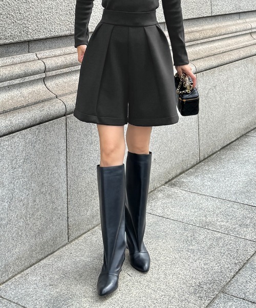 パンツ 日本製美ラインストレッチキュロット レディース : ZOZOTOWN