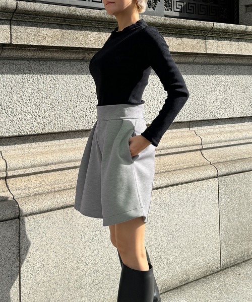 パンツ 日本製美ラインストレッチキュロット レディース
