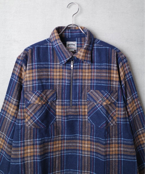 HOUSTON（ヒューストン） シャツ 「T6」「HOUSTON」FLANNEL HALF ZIP