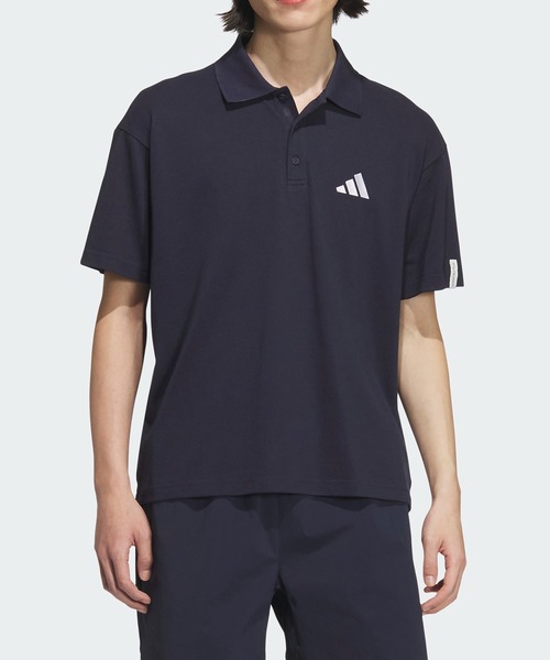 新品XS Adidas ショートスリーブ ポロシャツ ブラック JL5986 adidas ショートスリーブ ダークブルー ルーズ クロップ