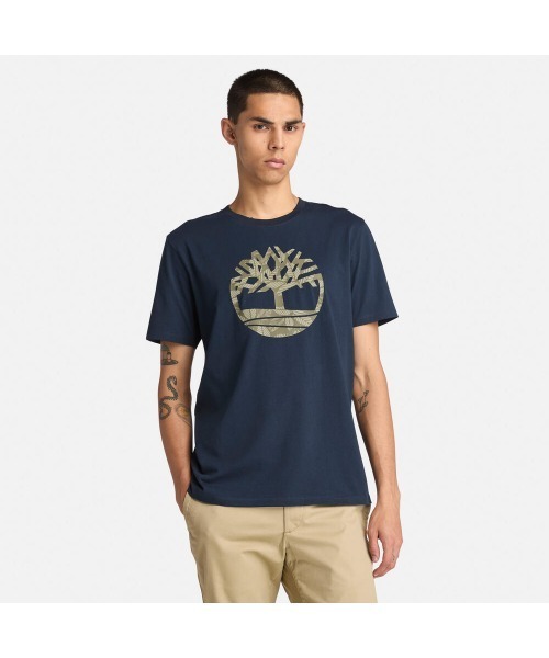 Timberland tシャツ メンズ 半袖 フローラル ツリー ロゴ T