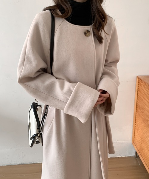 「ECLIN」 ノーカラーコート FREE ブラック レディース_画像4