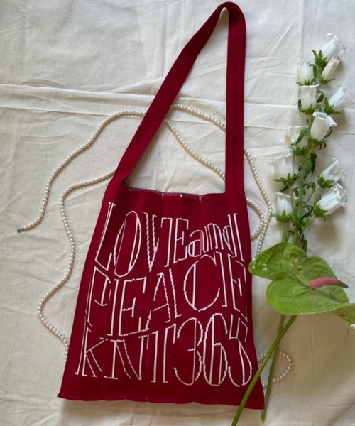 KNT365 トートバッグ Knitty LOVE and PEACE レディース メンズ