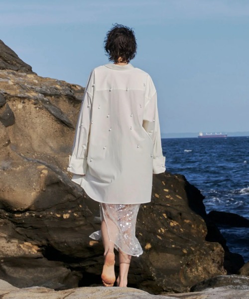 タグ付き未使用　JOSE MOON シャツ　パール　現行　ホワイト JOSEMOON SHIRT with PEARL(F WHITE): TOPSjosemoon