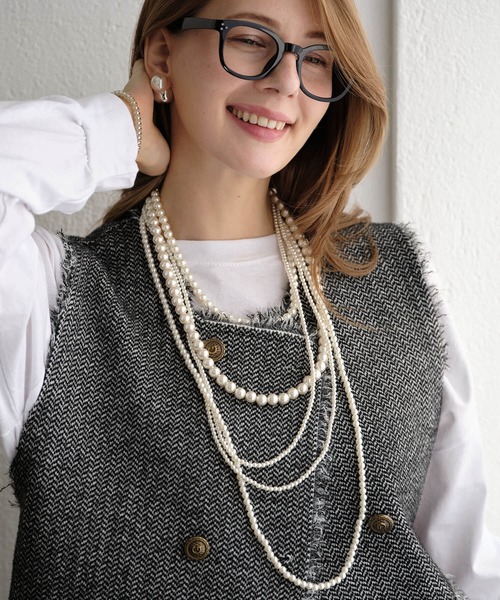 ネックレス パールレイヤードロングネックレス レディース : ZOZOTOWN