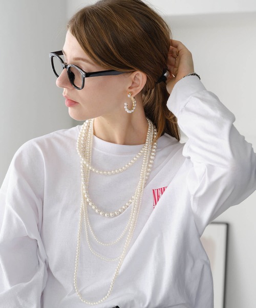 ネックレス パールレイヤードロングネックレス レディース : ZOZOTOWN