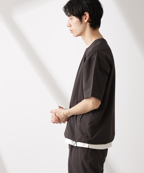 NANO universe tシャツ ライトウェイトストレッチ プルオーバー