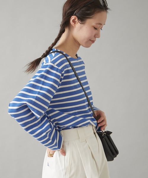 tシャツ 「GEVACO」ボートネック半袖ボーダーTEE レディース メンズ GEVACO（ゲバコ）の「【GEVACO】ボートネック半袖ボーダーTEE（T