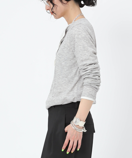 AP STUDIO tシャツ メロータッチヘンリーネックTシャツ