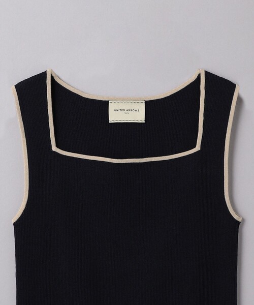 UNITED ARROWS ニット セーター リブ スクエアネック ニット