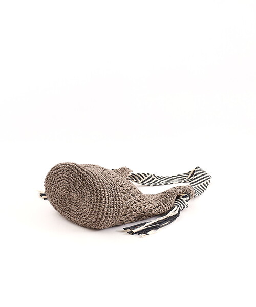 kiki291708様　オーダーカゴ完成品 COOCO かごバッグ カゴバッグ ペーパーx柄テープフリンジワン