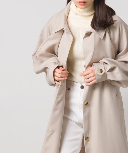 「OMNES」 トレンチコート FREE グレイッシュベージュ レディース_画像2