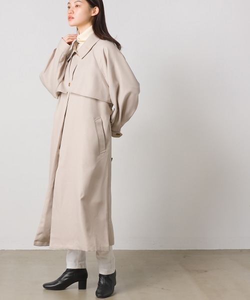 「OMNES」 トレンチコート FREE グレイッシュベージュ レディース_画像4