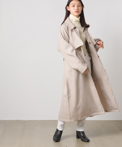 「OMNES」 トレンチコート FREE グレイッシュベージュ レディース_画像7
