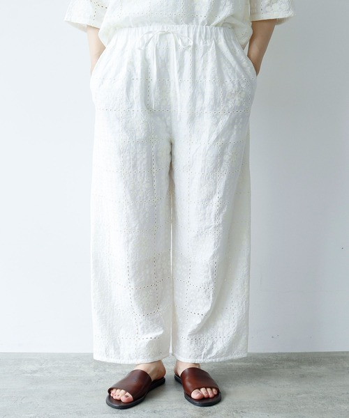 eyelet embroidelyイージーパンツ yuni パンツ eyelet embroidelyイージーパンツ レディース : ZOZOTOWN