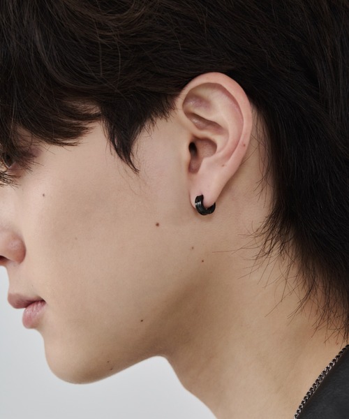 peau フープピアス WYZ ピアス 「 金属アレルギー対応 」ラインフープピアス