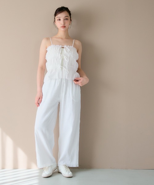 【新品】shishikui リボンキャミ ホワイト coca（コカ） キャミソール 3連リボンキャミソール : ZOZOTOWN Yahoo