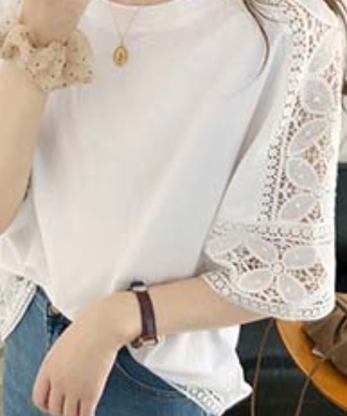 tシャツ レースデザインカットソー レディース : ZOZOTOWN Yahoo