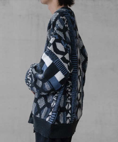 「Naive magic」 ニットカーディガン MEDIUM グレー メンズ_画像4