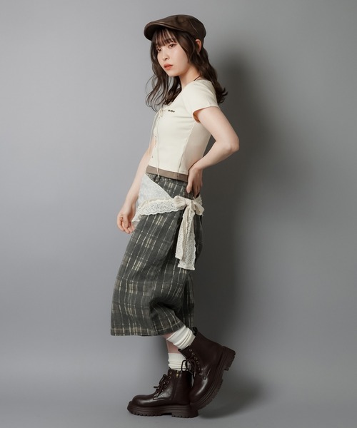 SPINNS パンツ チェック柄ハーフパンツ レディース : ZOZOTOWN
