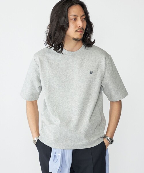tシャツ 「WEB限定」SHIPS: テレワーク ビズ ワンポイントロゴ ポンチ Tシャツ メンズの画像