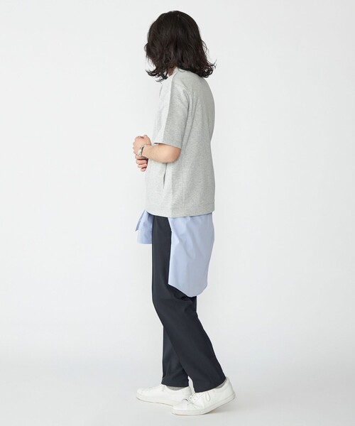 tシャツ 「WEB限定」SHIPS: テレワーク ビズ ワンポイントロゴ ポンチ Tシャツ メンズの画像