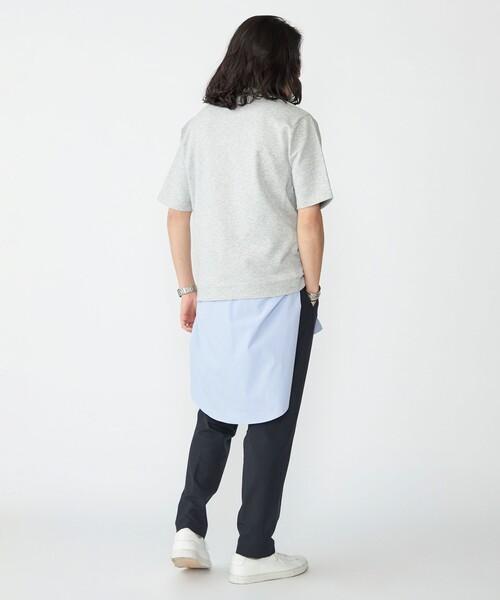 tシャツ 「WEB限定」SHIPS: テレワーク ビズ ワンポイントロゴ ポンチ Tシャツ メンズの画像