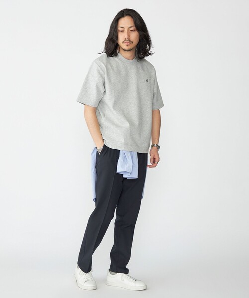 tシャツ 「WEB限定」SHIPS: テレワーク ビズ ワンポイントロゴ ポンチ Tシャツ メンズの画像