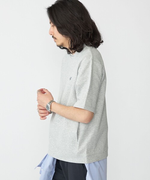 tシャツ 「WEB限定」SHIPS: テレワーク ビズ ワンポイントロゴ ポンチ Tシャツ メンズの画像