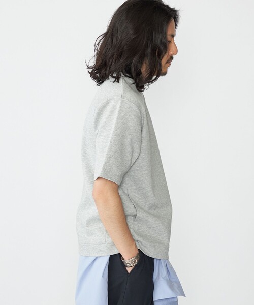 tシャツ 「WEB限定」SHIPS: テレワーク ビズ ワンポイントロゴ ポンチ Tシャツ メンズの画像