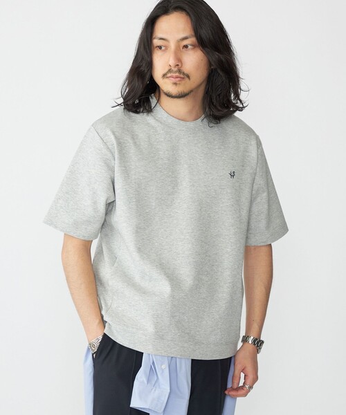 tシャツ 「WEB限定」SHIPS: テレワーク ビズ ワンポイントロゴ ポンチ Tシャツ メンズの画像