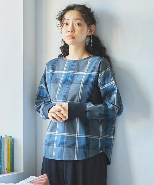 ａｎｄ　ｍｙｅｒａ　大柄チェックのトップス レディース