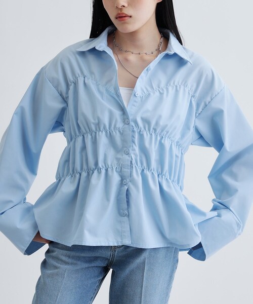 ブラウス シャツ 「ZOZO限定」ブロードシャーリングシャツ レディース