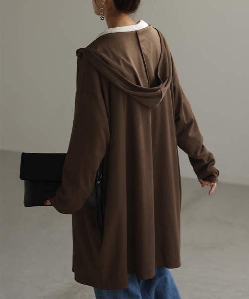 VIA VANDA フード付きブラウンカーディガン VIA VANDA フード付きブラウンカーディガン フード付き