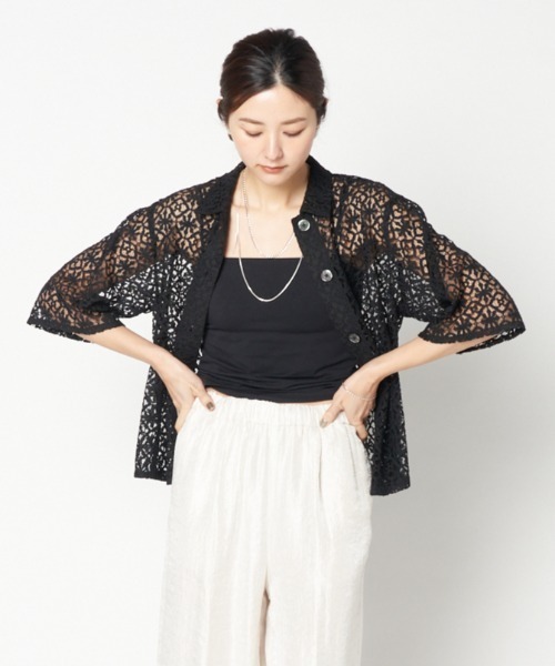 HELIOPOLE（エリオポール） ブラウス シャツ LACE CUBAN SHIRT