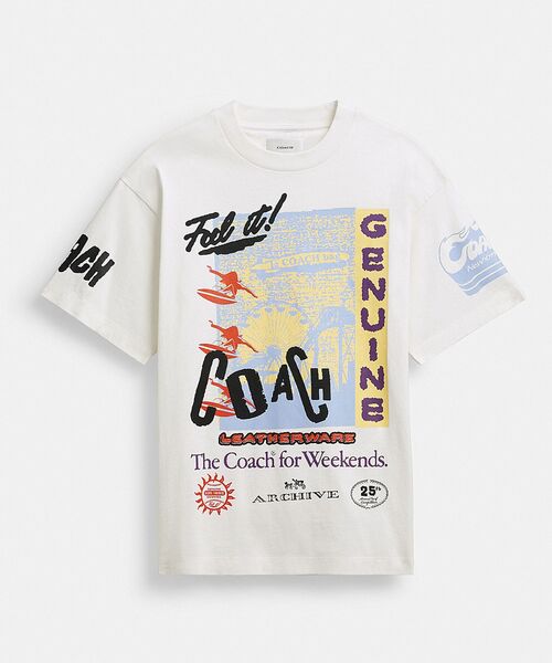 新品 コーチ リラックスド グラフィック Tシャツ S COACH tシャツ リラックスド グラフィック サーフ Tシャツ