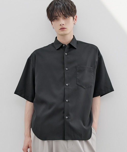 ESSENTIALS WARDROBE シャツ 防シワレギュラーカラーベーシック半袖