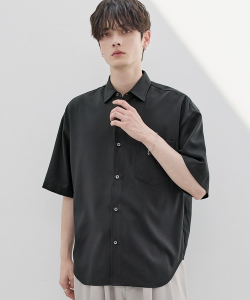 ESSENTIALS WARDROBE シャツ 防シワレギュラーカラーベーシック半袖