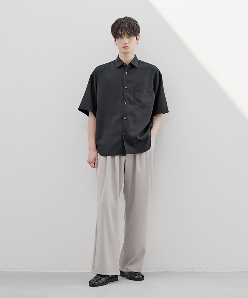 ESSENTIALS WARDROBE シャツ 防シワレギュラーカラーベーシック半袖