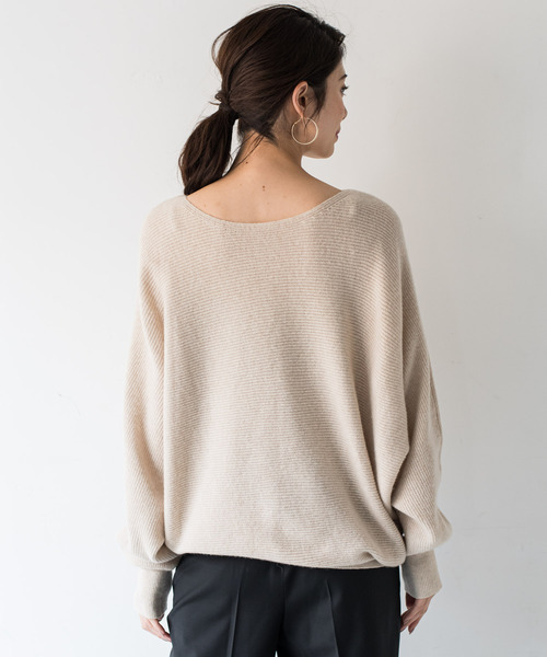 「LOUNGEDRESS」 ドルマンスリーブニット FREE オレンジ レディース_画像8