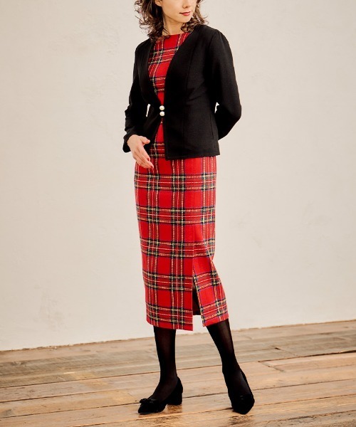 ジェンヌ　ノーカラージャケット 黒 M JENNE」 ノーカラージャケット SMALL ブラック レディース