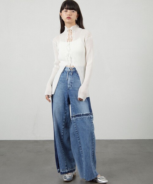 [Wrangler] обработка Denim брюки X-SMALL черный женский 