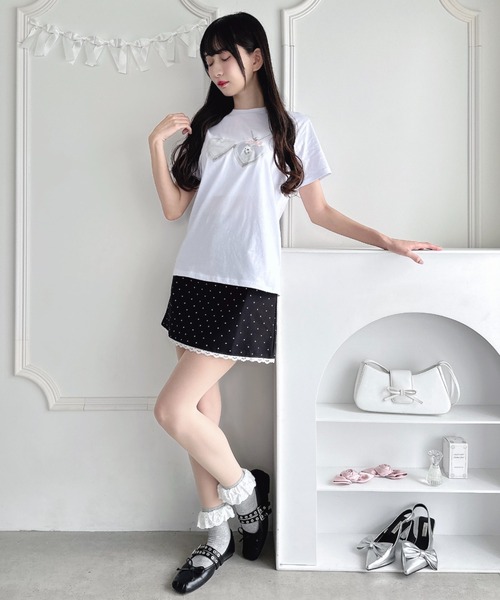 Loueme スカート ポルカドットレースミニスカート : ZOZOTOWN Yahoo!店