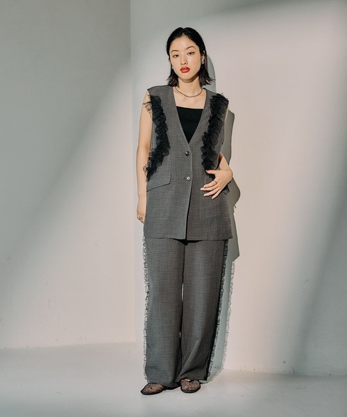 rurumu:シャーリングフリルパンツ rurumu:（ルルムウ）の「rurumu:/ルルムウ/Liberty frill Pants