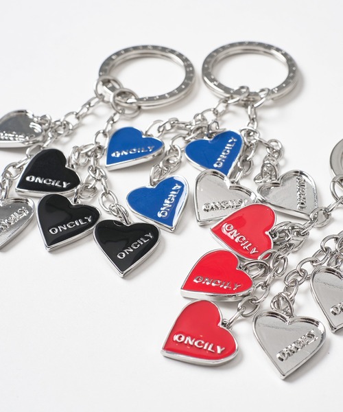 ONCILY ハートモチーフキーリング　ブルー・レッドセット HEART MOTIF KEYRING / ハートモチーフキーリング（キーホルダー