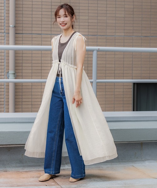 coca（コカ） ワンピース 夏 シアーギャザーロングジレ : ZOZOTOWN